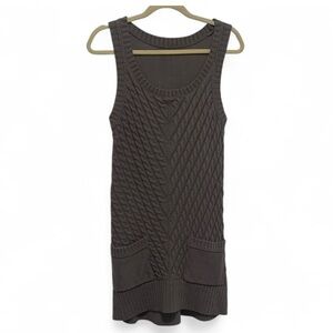 Rubbish Gray Retro Style Sleeveless Sweater Dress